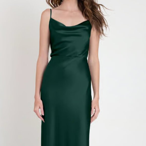 Jenny Yoo - Emerald Luxe Satin Sylvie - Dress - Picture 1 of 6